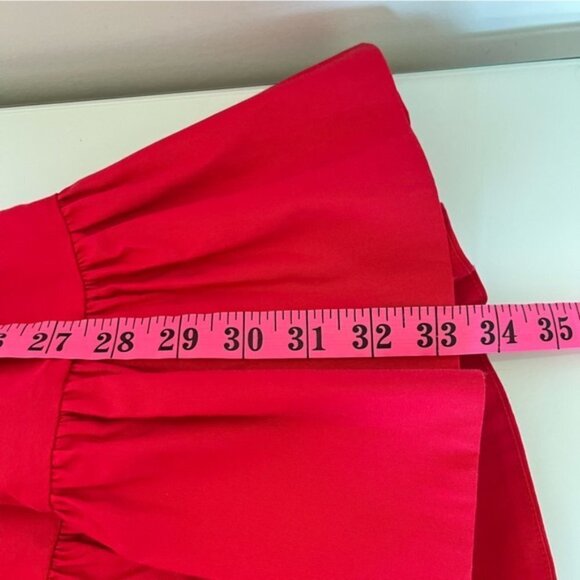 Tanya Taylor Red Wrap Dress with Purple Accent - Picture 9 of 12